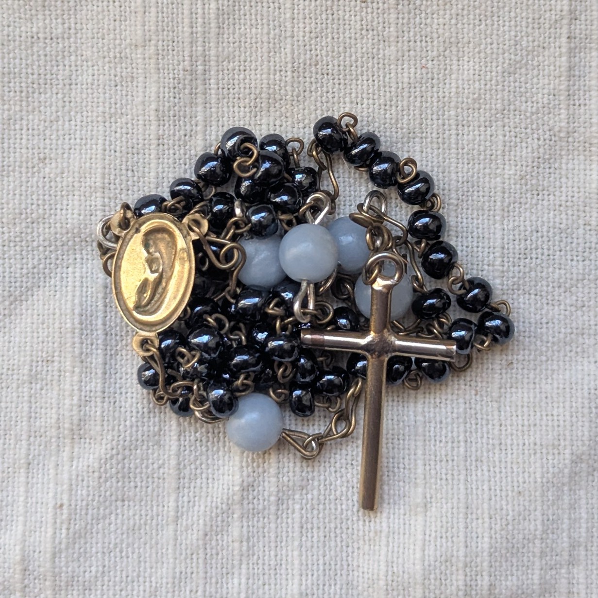 simple black marian rosary