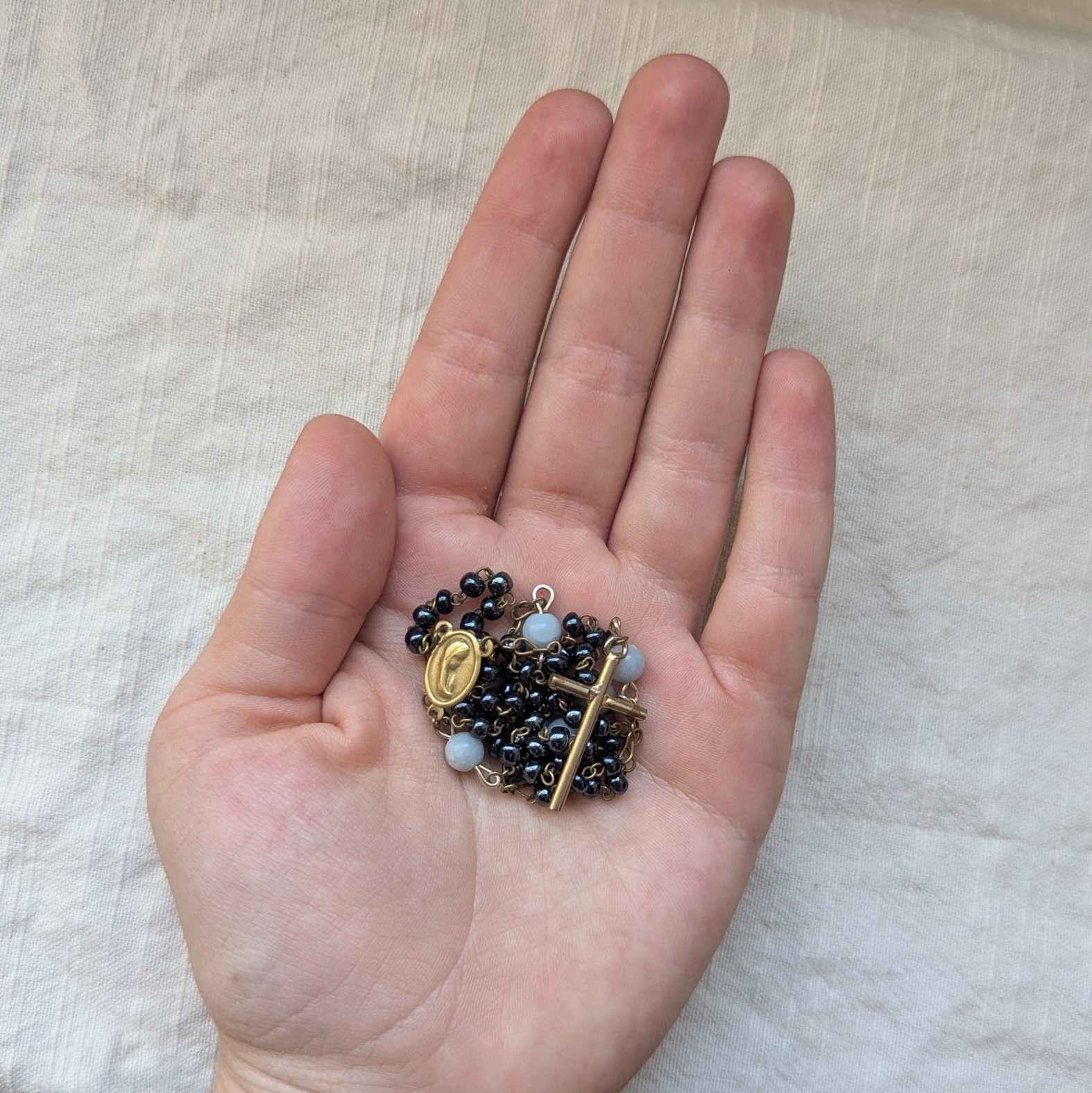 simple black marian rosary