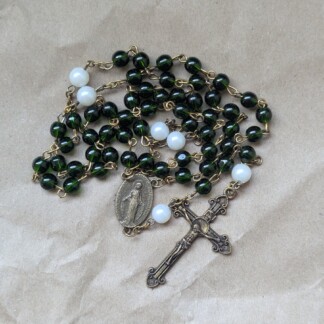 elegant glass emerald rosary