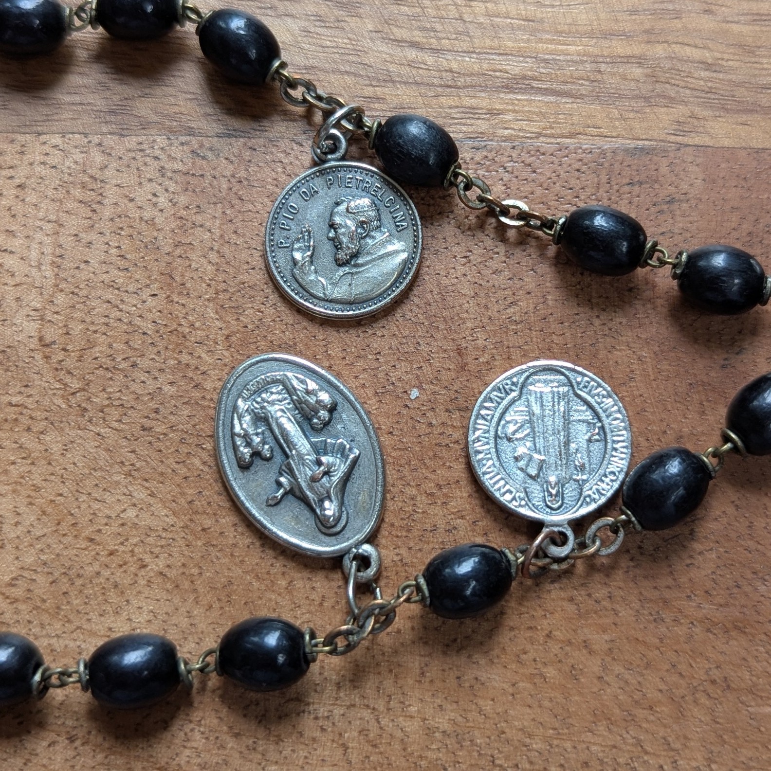 Black St. Padre Pio Rosary