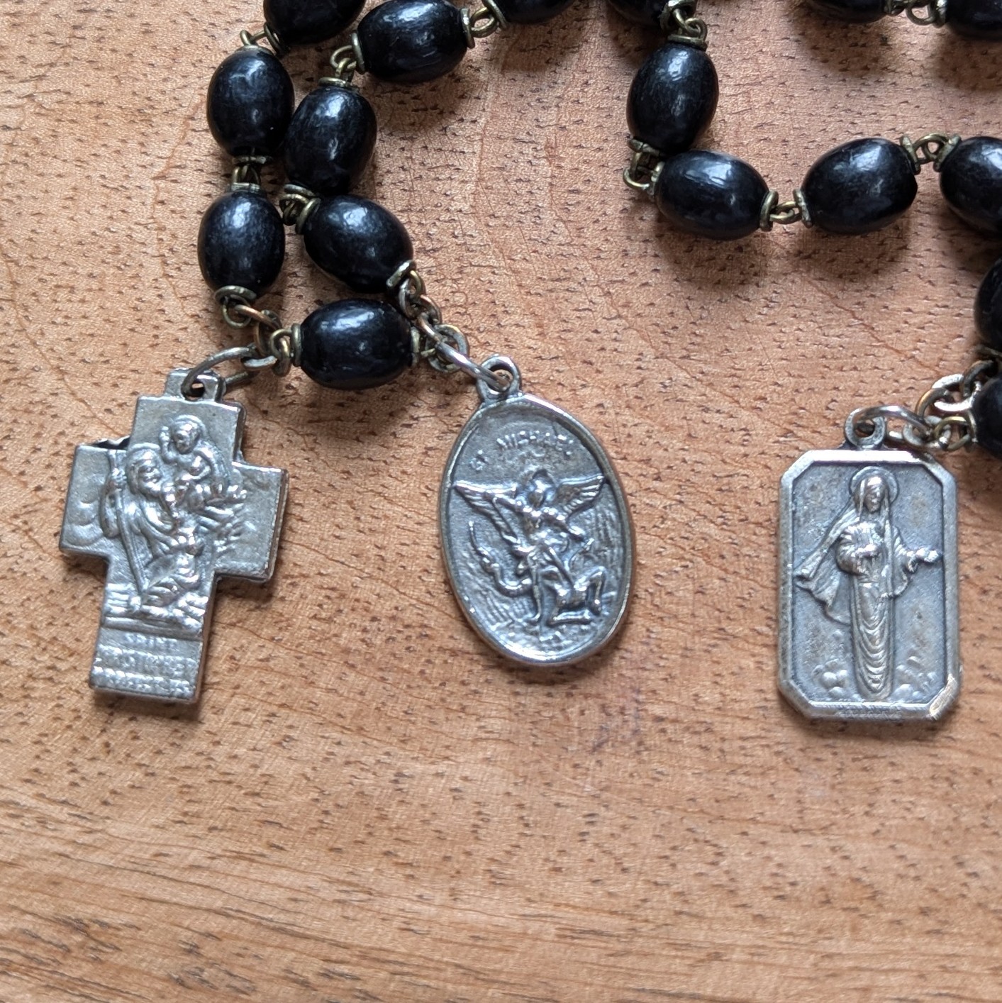 Black St. Padre Pio Rosary