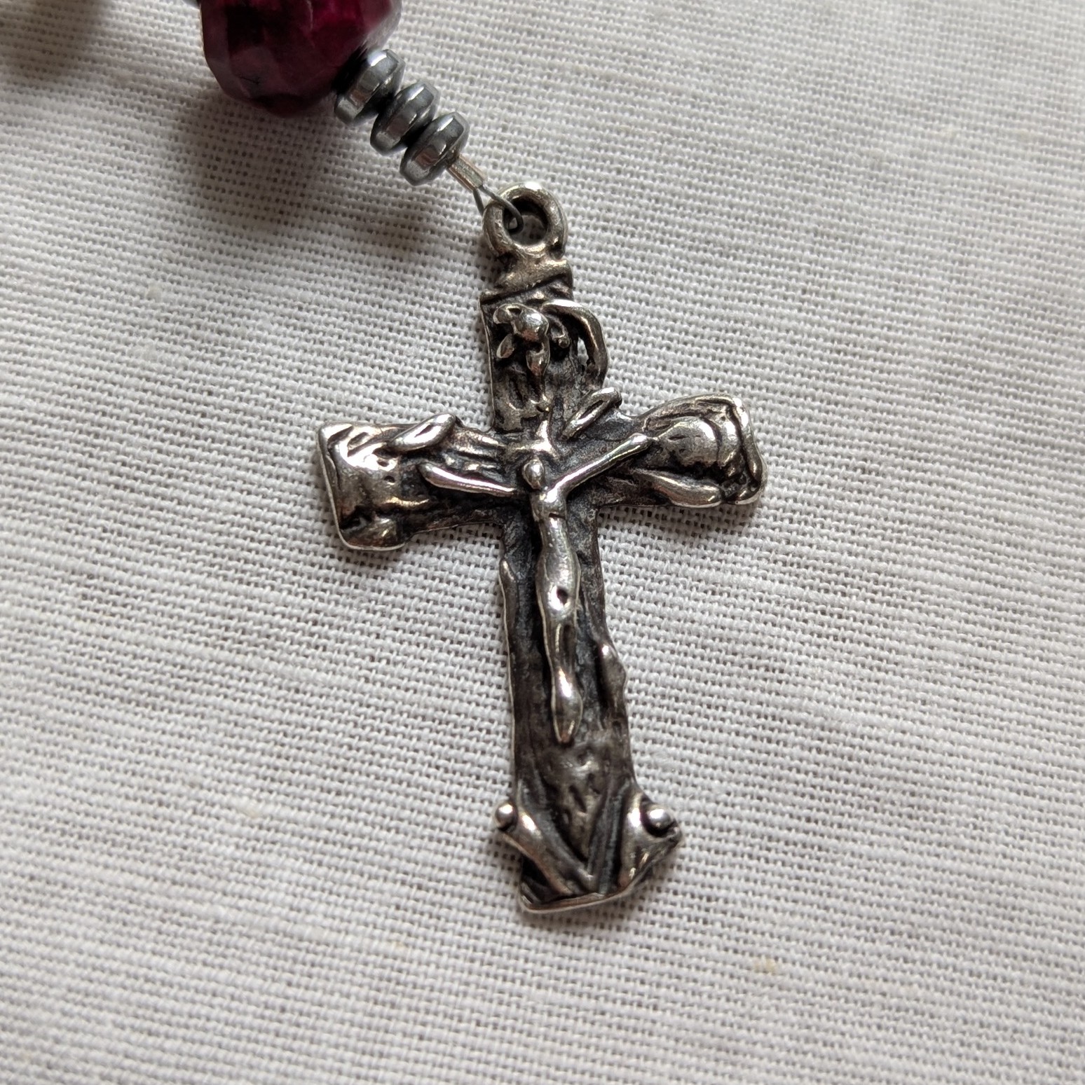 multi-color gemstone st. dymphna rosary