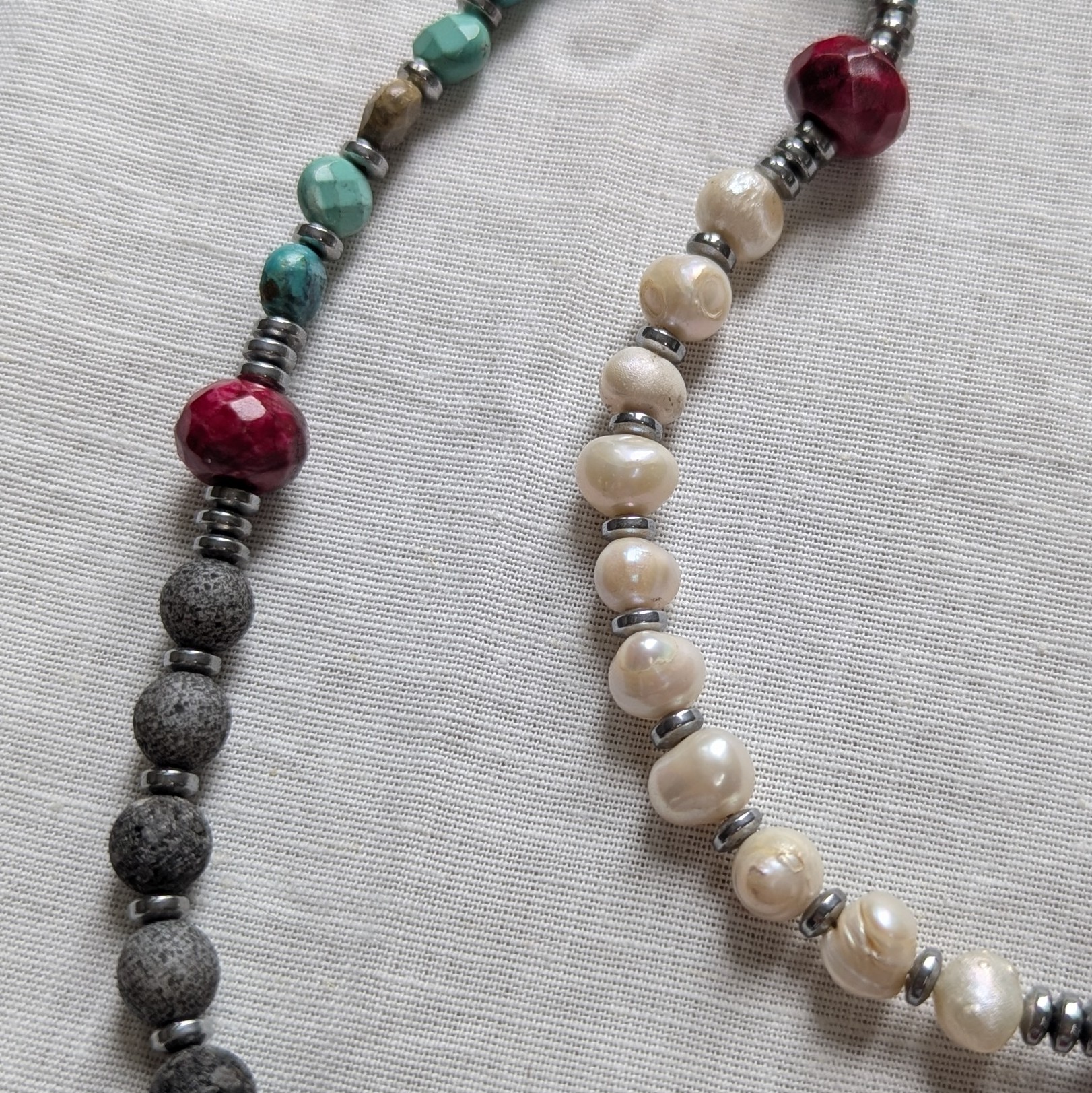 multi-color gemstone st. dymphna rosary