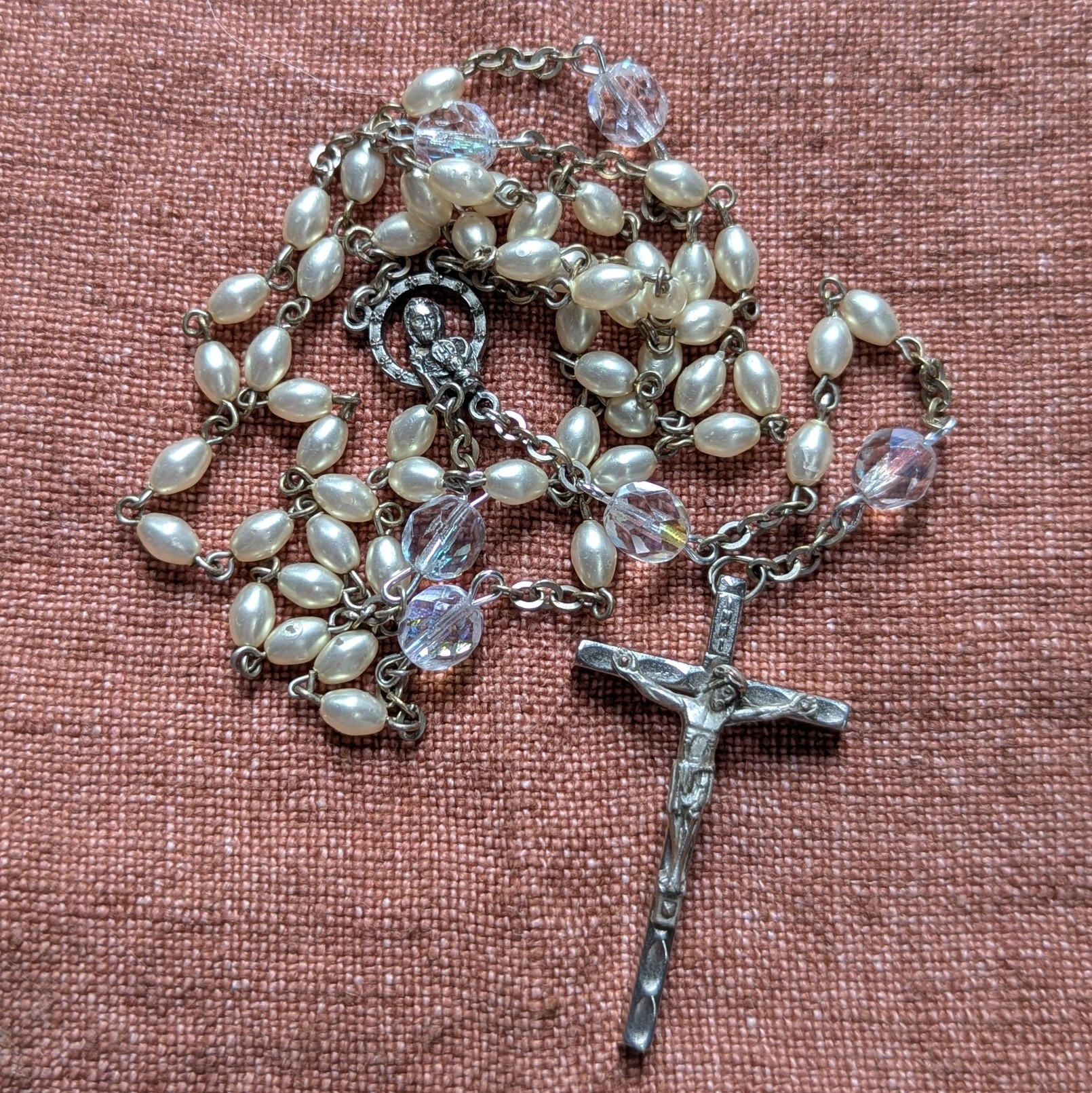 luminescent pearl beaded rosary