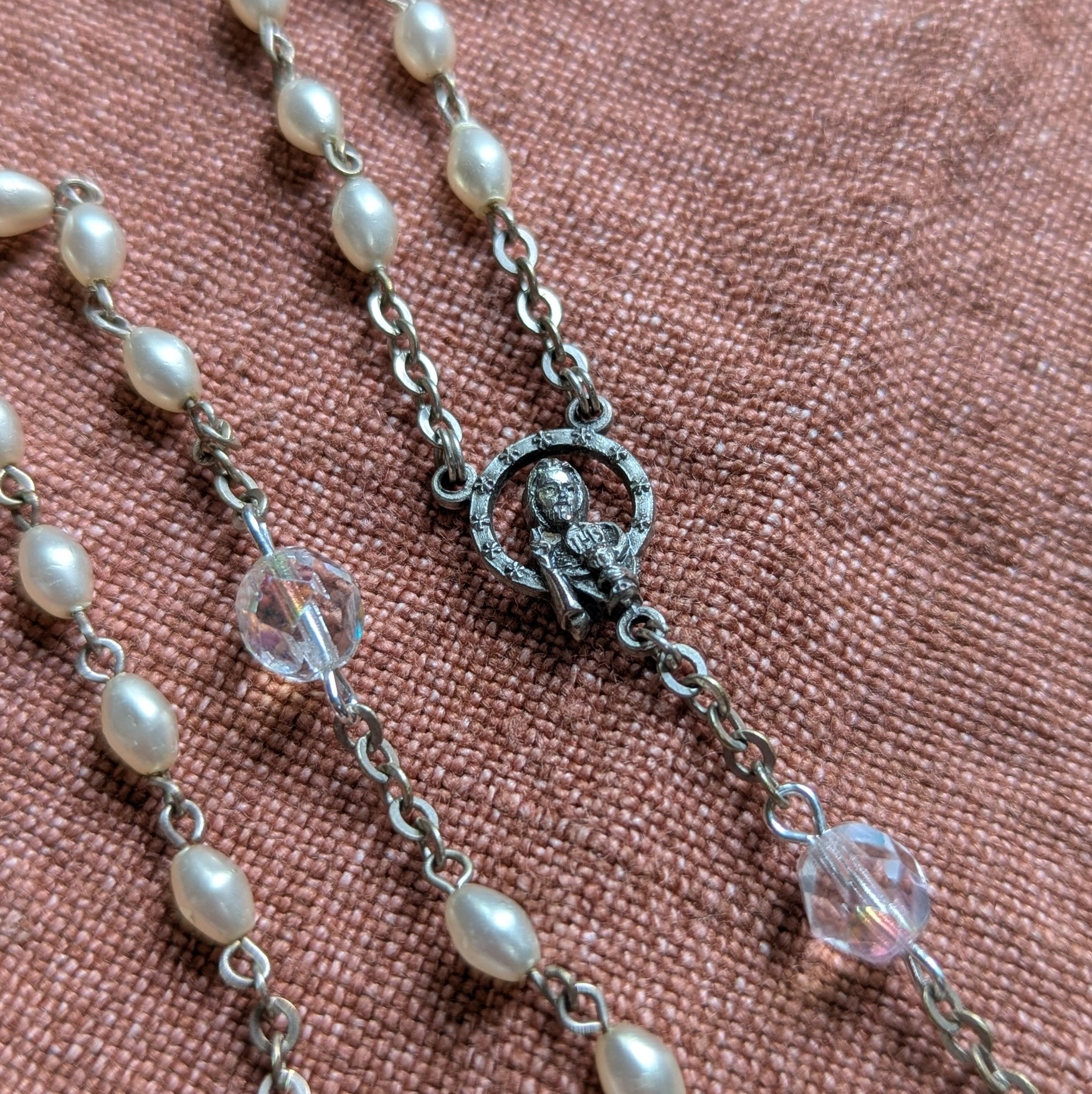 luminescent pearl beaded rosary