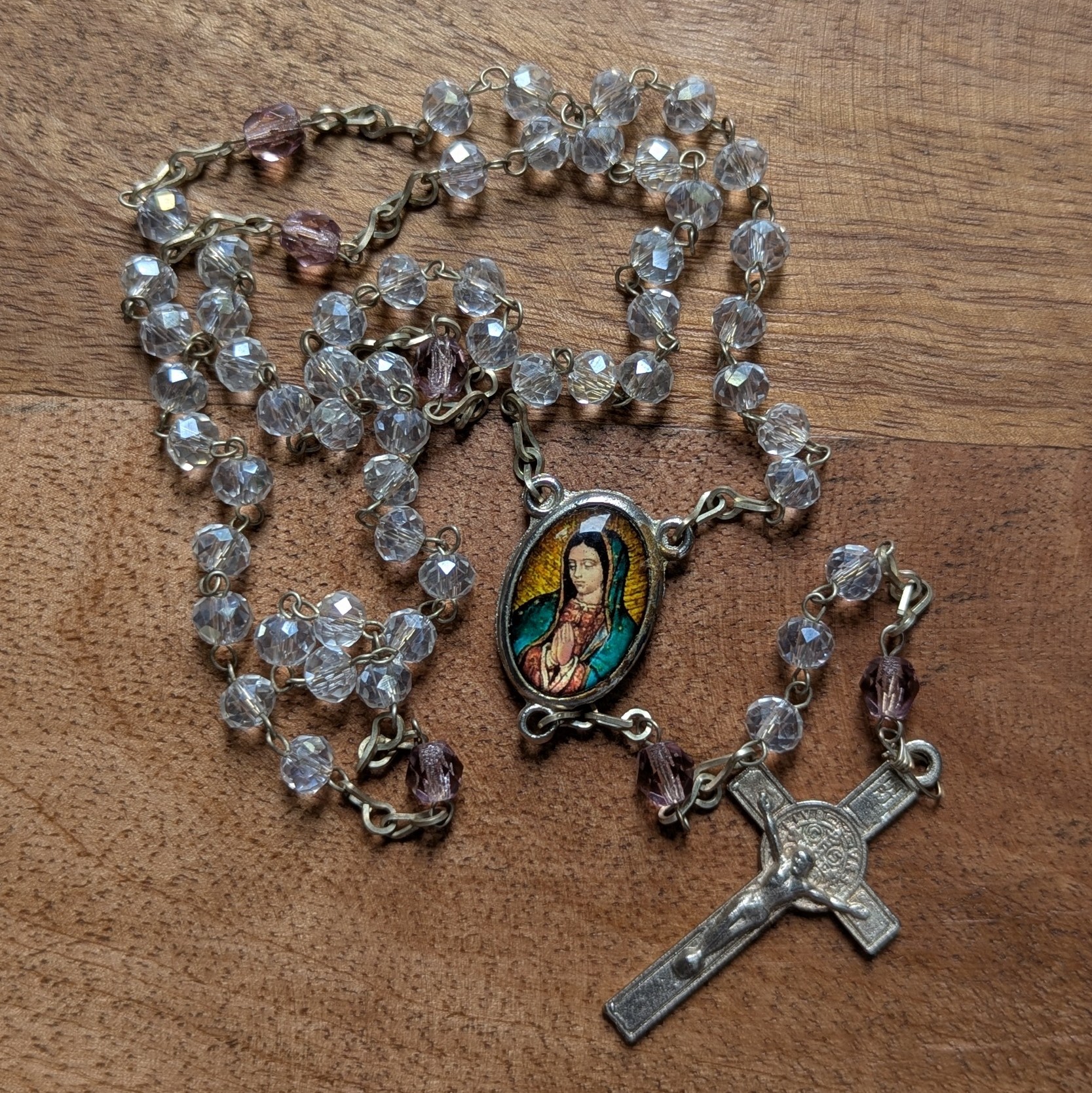 clear Guadalupe rosary