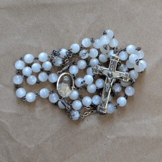 iridescent Pearl Glass rosary