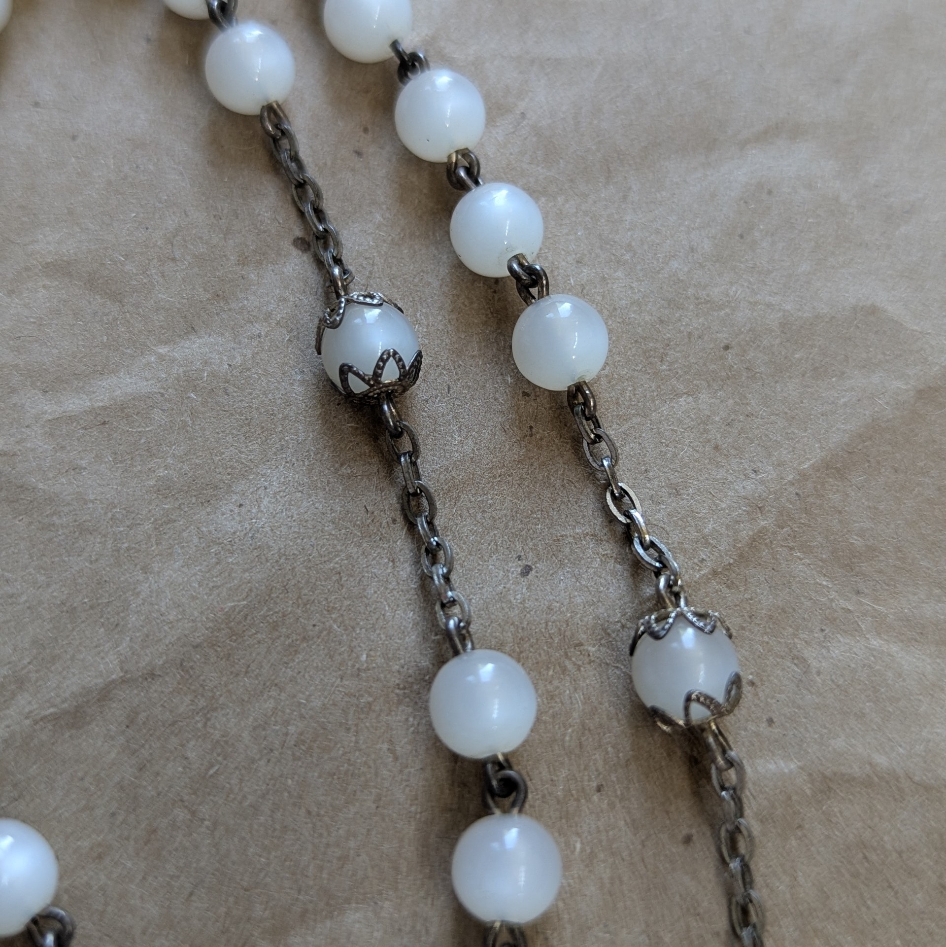 iridescent Pearl Glass rosary