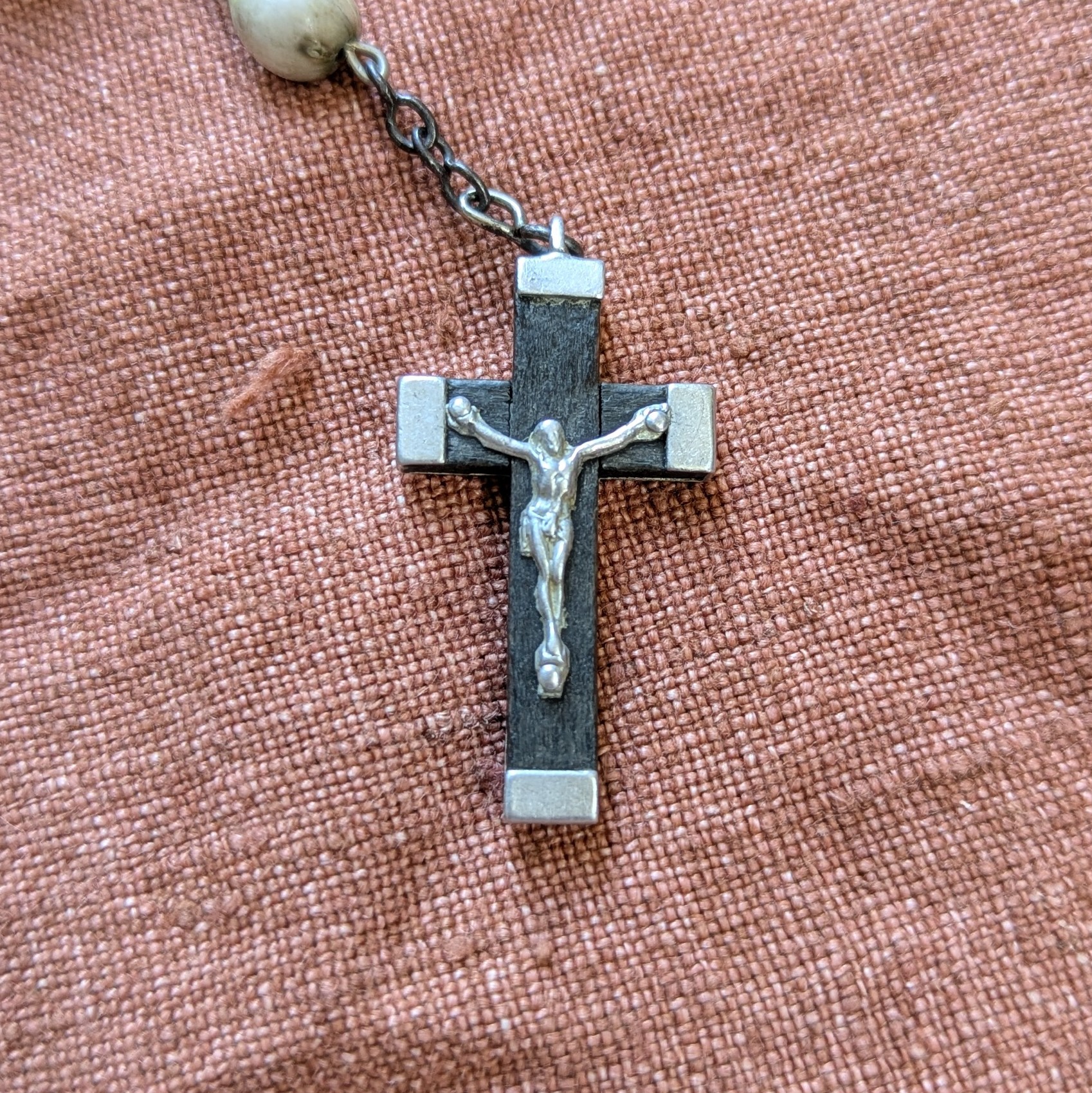 brown French rosary