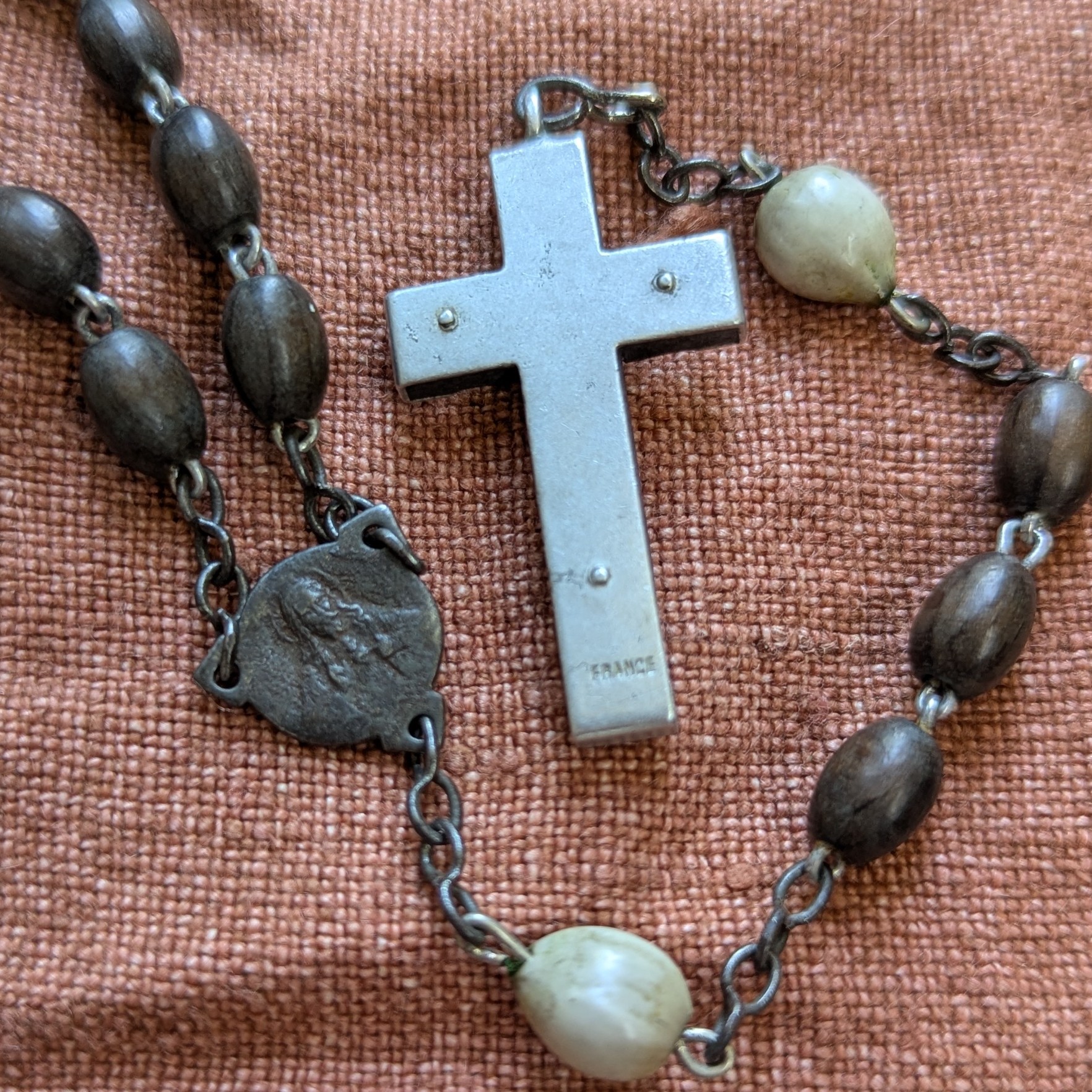 brown French rosary