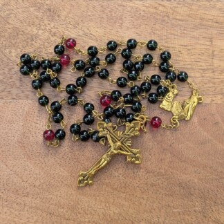 emerald green and gold rosary