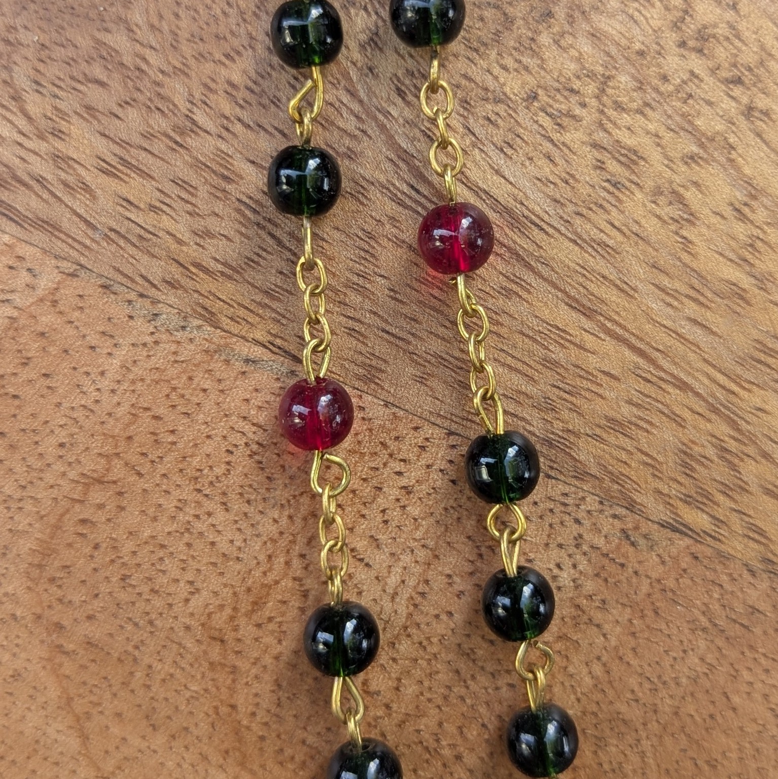 emerald green and gold rosary