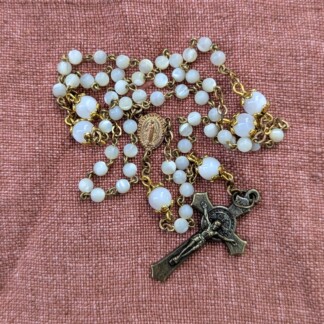moon stone glass rosary