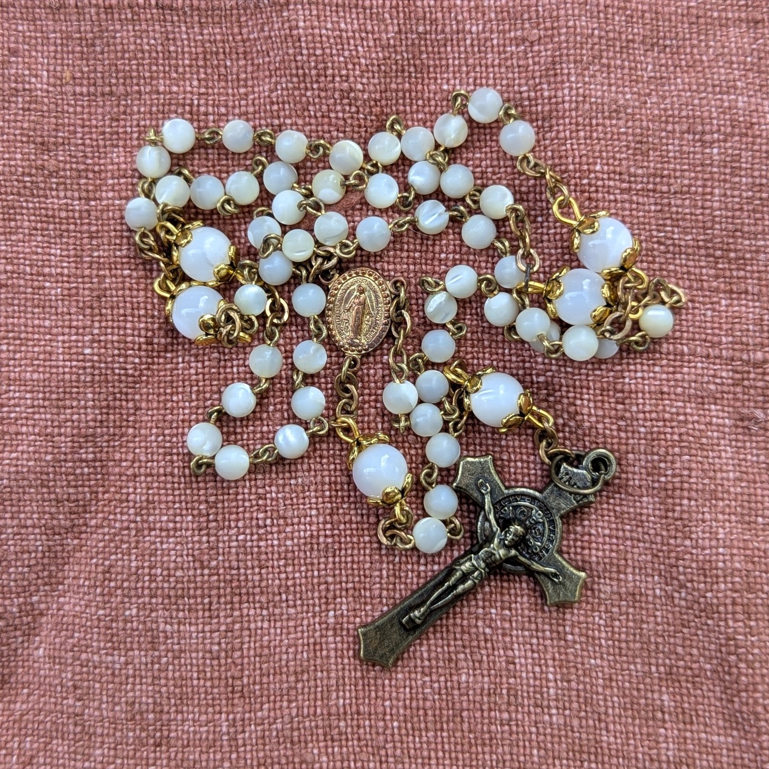 moon stone glass rosary