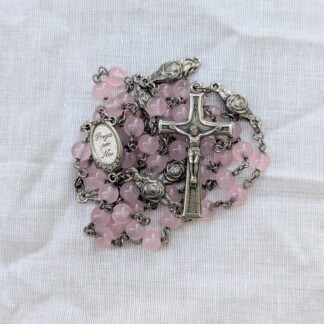 pink marian rosary