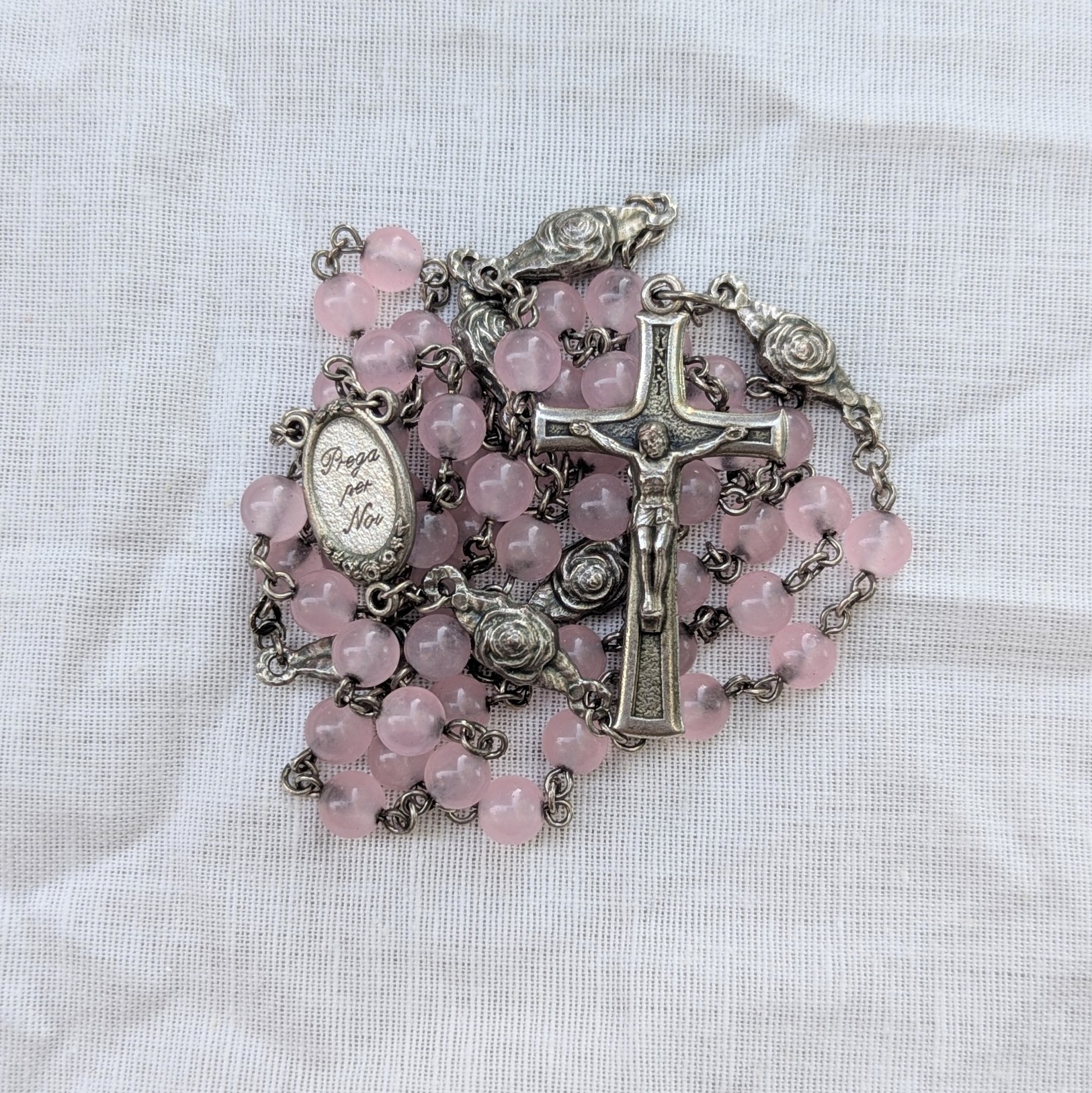 pink marian rosary