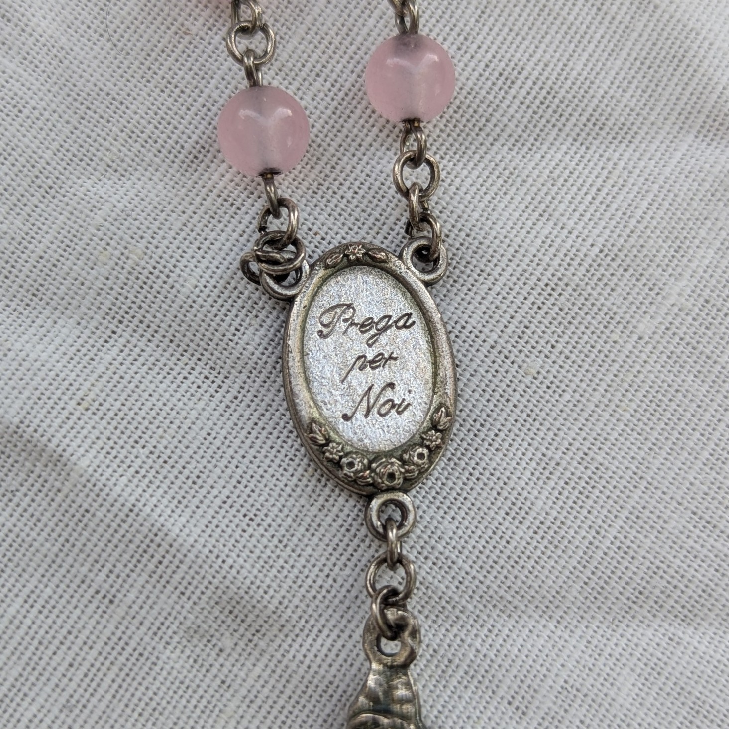 pink marian rosary
