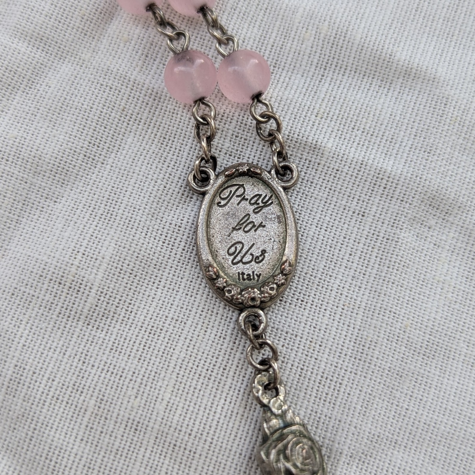 pink marian rosary