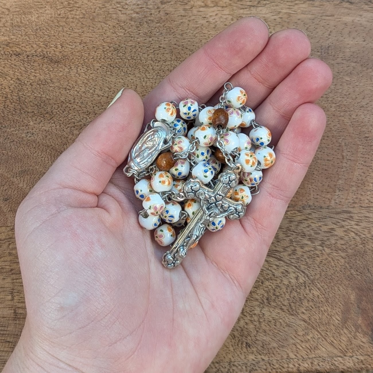 painted porcelain rosary