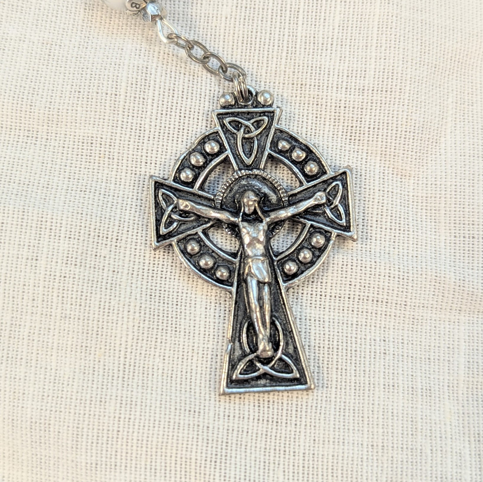 Celtic clover-beaded rosary