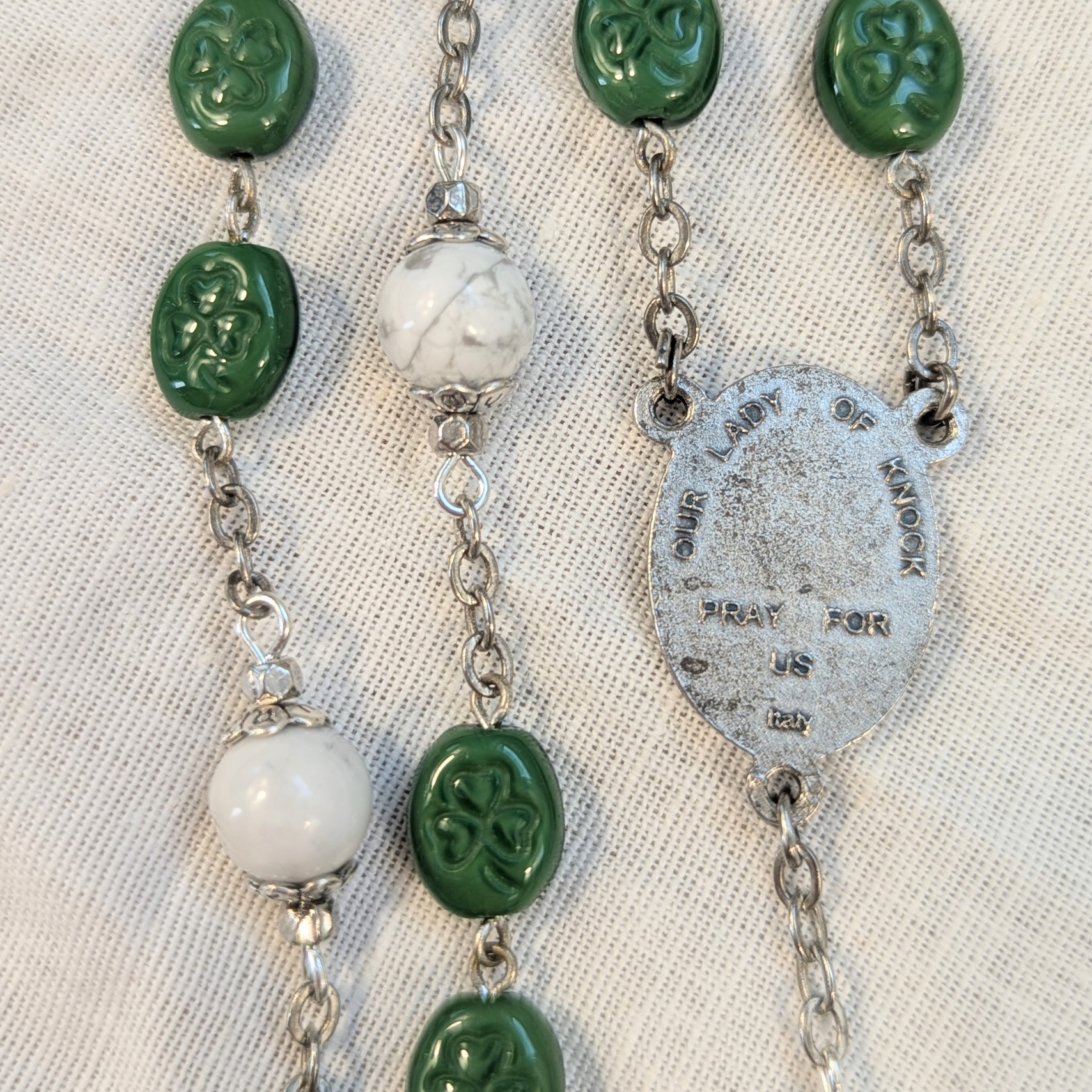 Celtic clover-beaded rosary