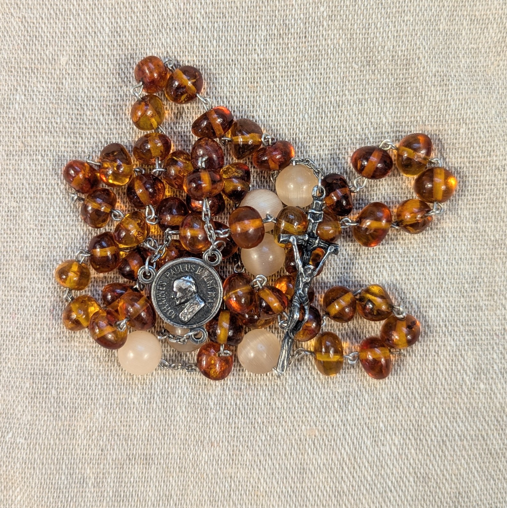 tangerine beaded rosary