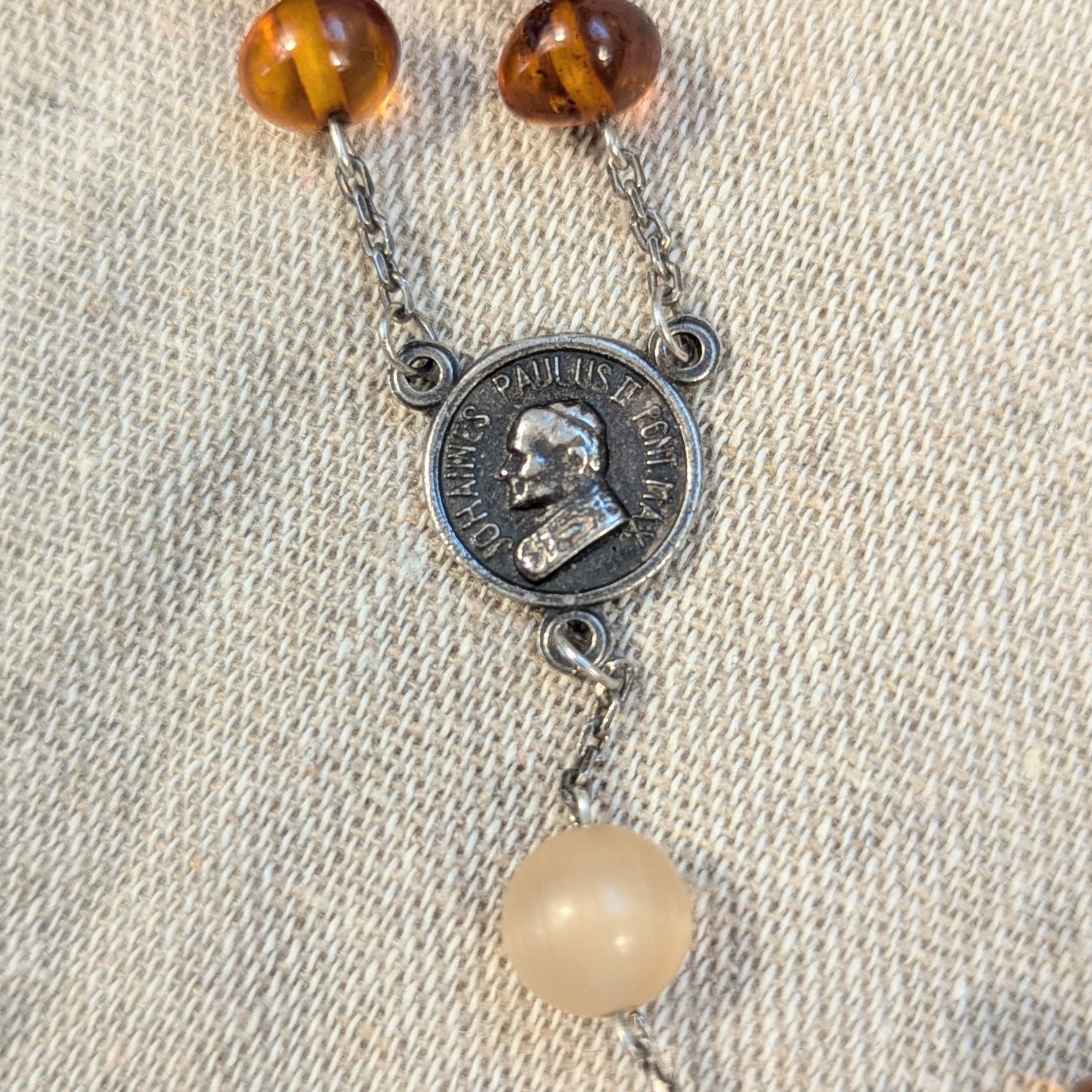 tangerine beaded rosary