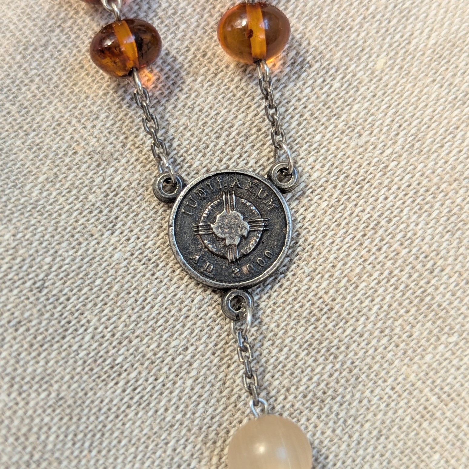 tangerine beaded rosary